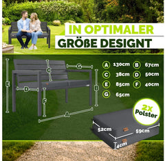 Tuinbank - Weerbestendig - 2-3 personen - 130 cm - Antraciet - Tillvex