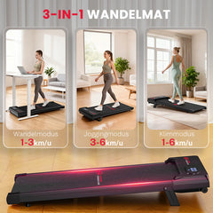 Loopband - Walking pad - Wandelband - 1-6 km/u - Zwart - HOMEFITNESSCODE