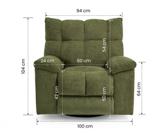 Fauteuil met armleuning - Relaxfauteuil - Relaxstoel - Elektrisch - Donkergroen - WAFFLE - FLEXISPOT