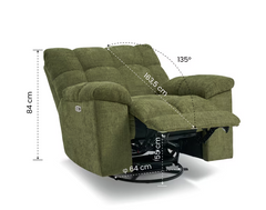 Fauteuil met armleuning - Relaxfauteuil - Relaxstoel - Elektrisch - Donkergroen - WAFFLE - FLEXISPOT