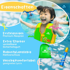 KIDIZ® Zwemvest voor kinderen - L - 5-9 jaar - Veiligheidsgordel - Groen